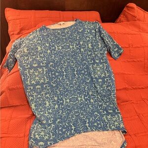 LuLaRoe Blue and White Kids Tee